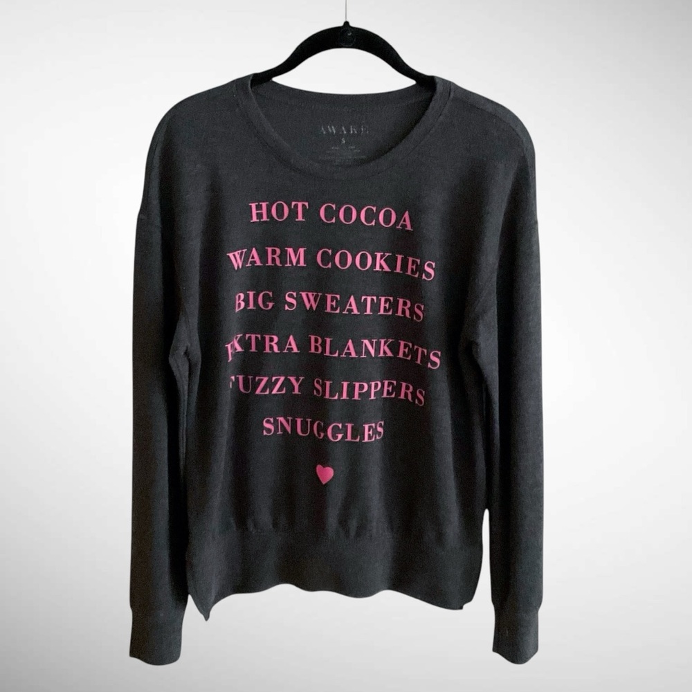 Awake Winter Themed Pullover Gray Sweatshirt Long Sleeves